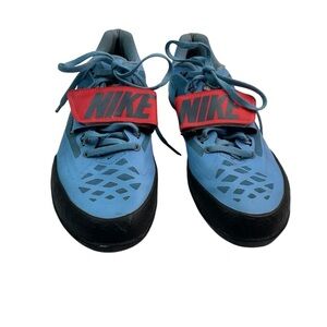 Nike Field Throws Sneakers Blue Red Swoosh Size 8 1/2 8.5 Black Rubber Sole 1057